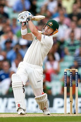 David Warner Australia bats 5th Ashes Test Oval 2013