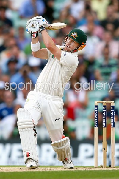 David Warner Australia bats 5th Ashes Test Oval 2013
