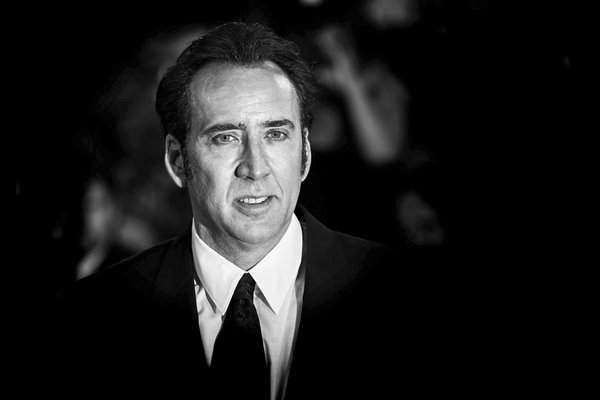 Nicolas Cage black and white portrait 2013