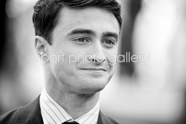 Actor Daniel Radcliffe black and white portrait 2013