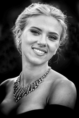 Actress Scarlett Johansson smiles