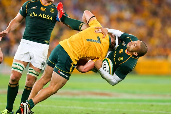 Michael Hooper Australia tackles Bryan Habana 2013