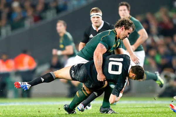 Bismarck Du Plessis South Africa hammers Dan Carter Auckland 2013