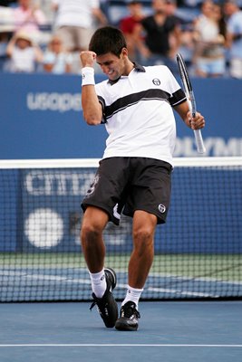 Novak Djokovic celebrates - US Open 2010