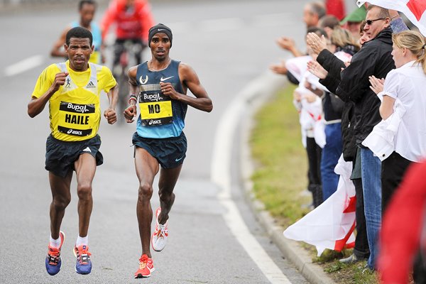 Haile Gebrselassie & Mo Farah Great North Run 2013