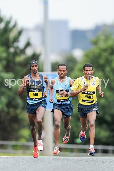 Kenenisa Bekele, Mo Farah, Haile Gebrselassie Great North Run 2013