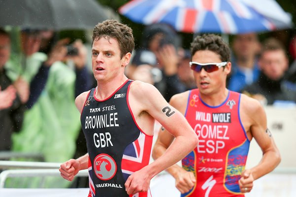 Javier Gomez & Jonny Brownlee World Triathlon London 2013