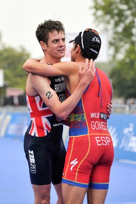 Javier Gomez & Jonny Brownlee World Triathlon London 2013