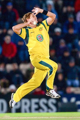 Shane Watson Australia bowls ODI v England 2013