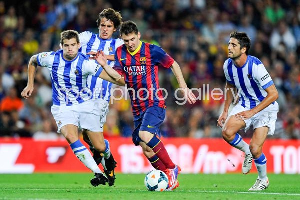 Lionel Messi Barcelona v Real Sociedad La Liga 2013