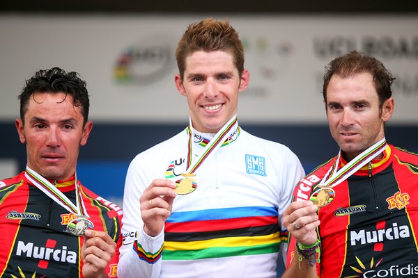 Rui Costa Portugal on the podium Road Worlds 2013