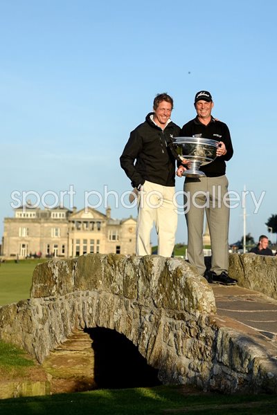 Champion David Howell with Hugh Grant Alfred Dunhill Links 2013