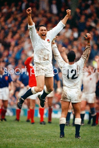 Rory Underwood England in celebration