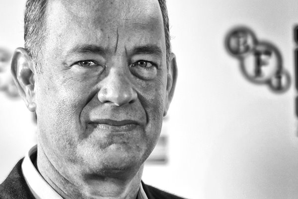 Actor Tom Hanks in Black and White 