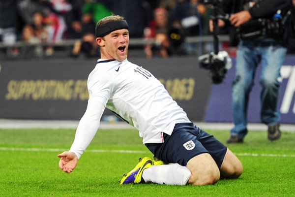 Wayne Rooney scores England v Montenegro Wembley 2014