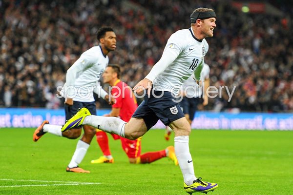 Wayne Rooney scores England v Montenegro Wembley 2014