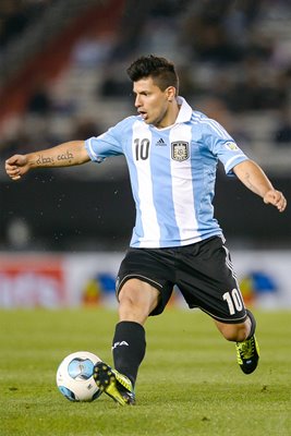 Sergio Aguero Argentina on the ball