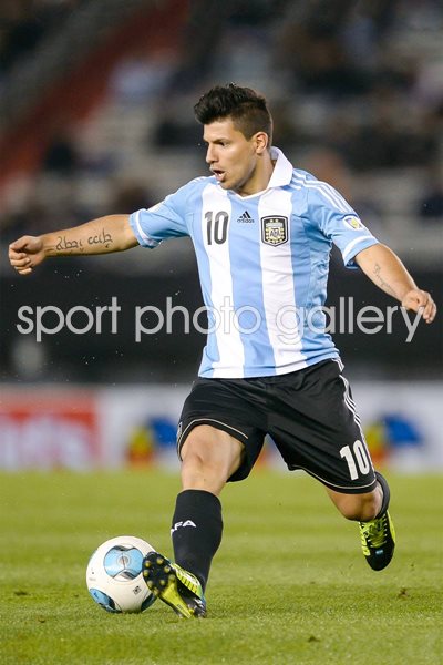Sergio Aguero Argentina on the ball