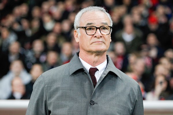 Manager Claudio Ranieri looks on