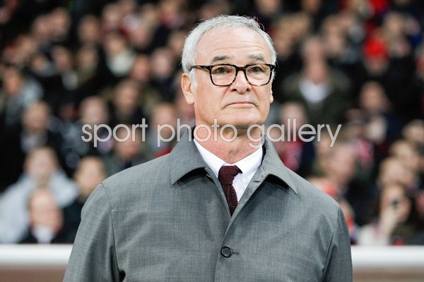 Manager Claudio Ranieri looks on