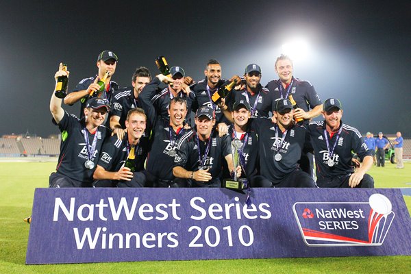 England celebrate ODI Series win v Pakistan