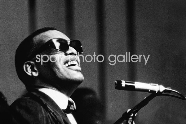 Ray Charles Performing At Mic