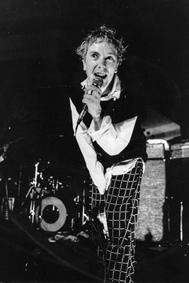 Johnny Rotten on stage with PIL