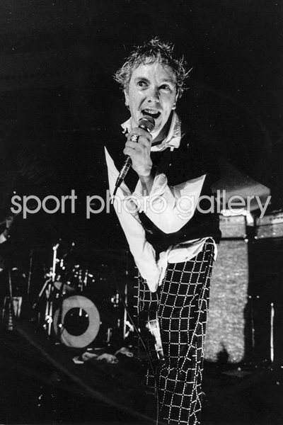 Johnny Rotten on stage with PIL
