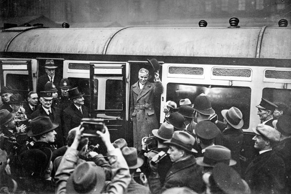 Charlie Chaplin Arriving Home 1931