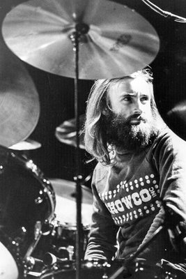 Phil Collins behind his drumkit