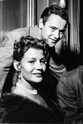 Rita Hayworth, Jack Lemmon and Robert Mitchum 1956
