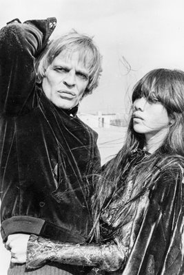 Klaus Kinski with his third wife