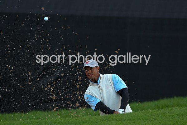 Tiger Woods Bunker Action - 2010 Ryder Cup