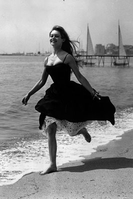 Brigitte Bardot on the beach 1956