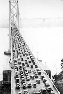 Californian Commuters on San Francisco Bridge