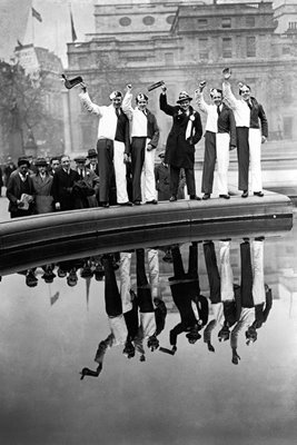 Manchester City fans in Trafalgar Square