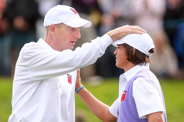 Furyk and Fowler celebrate Day 2 Foursomes