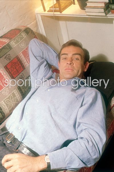 British actor Sean Connery relaxing 1955