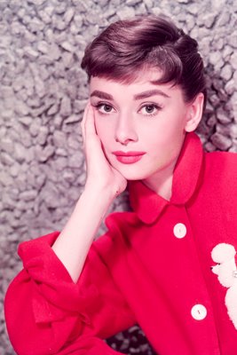 Audrey Hepburn poodle portrait 