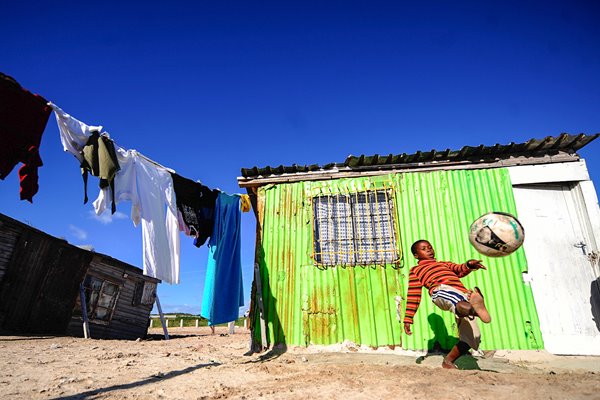 Children playing football near Cape Town 2010