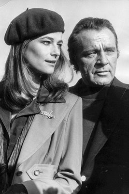 Charlotte Rampling with Richard Burton 1974