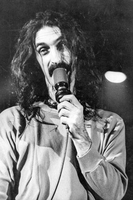 Frank Zappa on stage at the Hammersmith Odeon