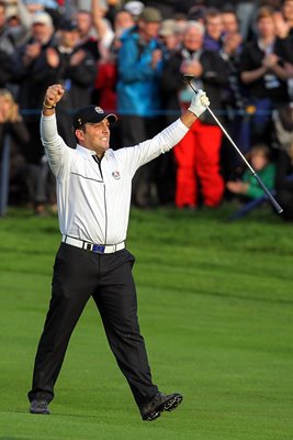 Francesco Molinari celebrates vital putt on 18