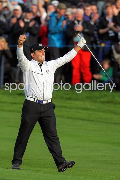 Francesco Molinari celebrates vital putt on 18