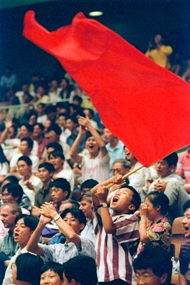 Chinese Volleyball Fans cheer