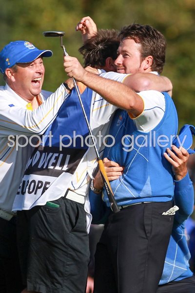 Graeme McDowell mobbed after winning point