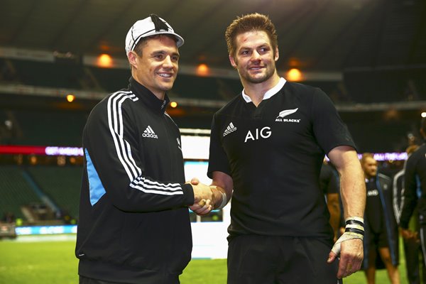 Dan Carter 100th cap with Richie McCaw Twickenham 2013