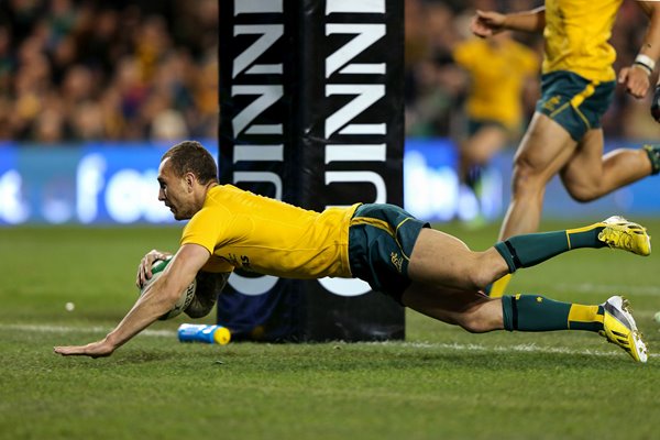 Quade Cooper scores Australia v Ireland Dublin 2013