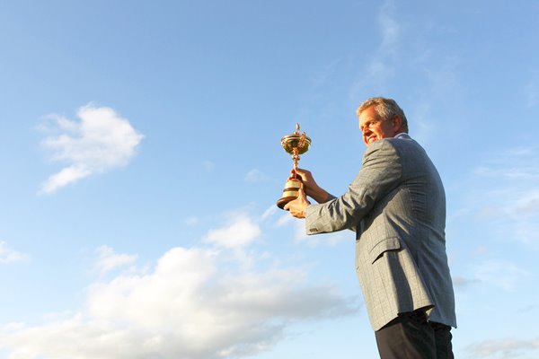 Colin Montgomerie with Ryder Cup trophy