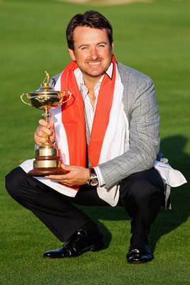 Graeme McDowell with Ryder Cup trophy